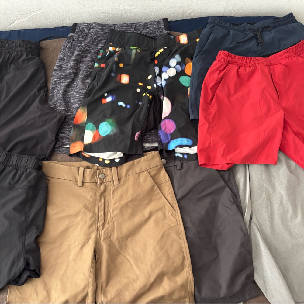 9 pairs of Lululemon shorts
